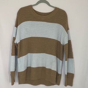 Light blue and tan stripped sweater